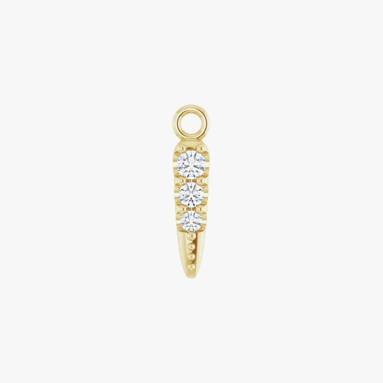 14kt Yellow Gold 0.04 CTW Diamond Spike Charm