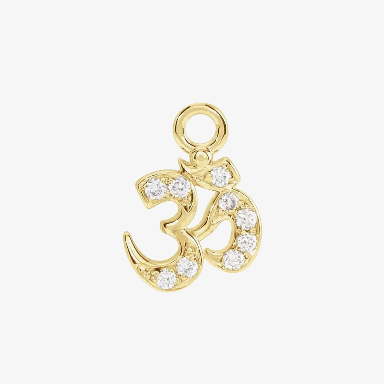 14kt Gold 0.035 CTW Natural Diamond Om Charm
