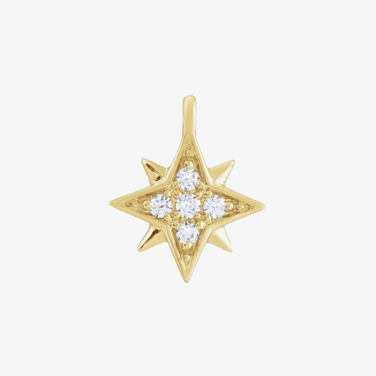 14kt Yellow Gold 0.04 CTW Diamond Star Dangle
