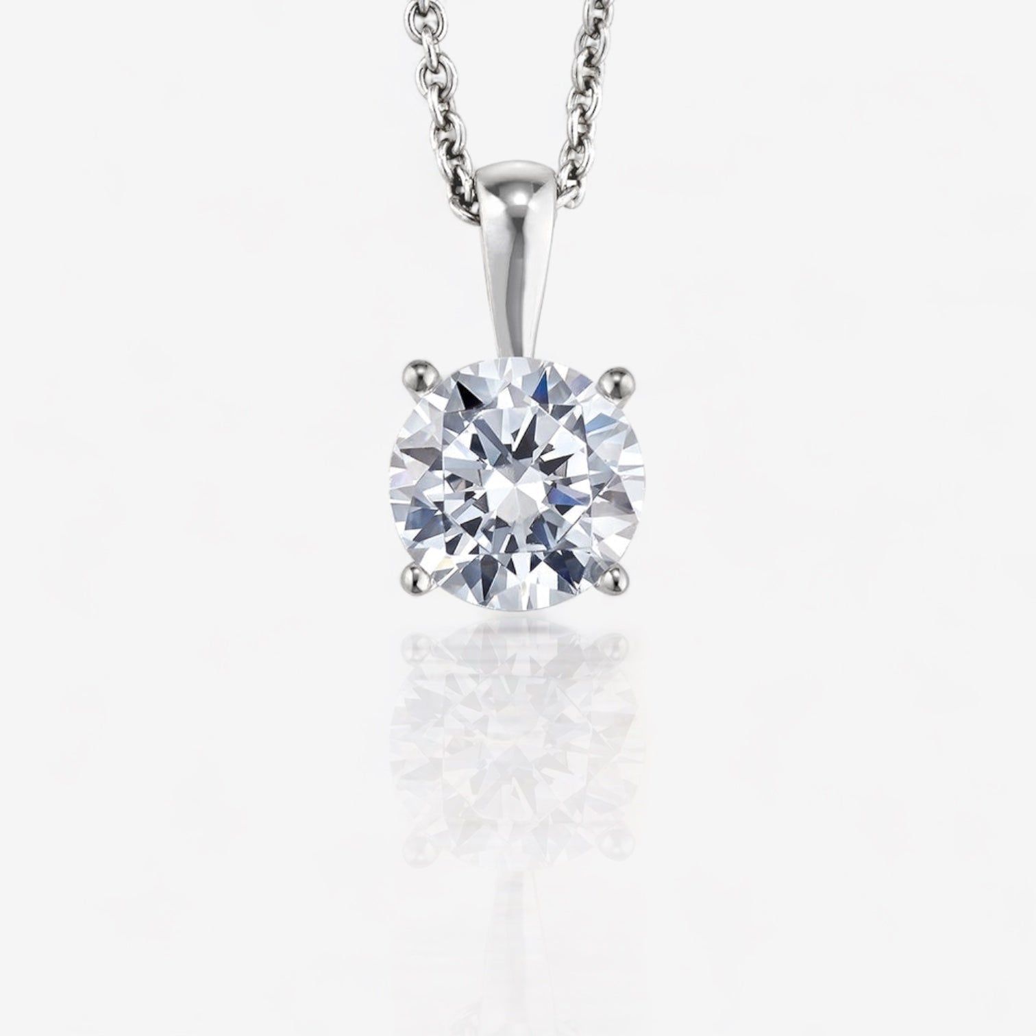 Four-Prong Round Solitaire Lab-Grown Diamond Pendant