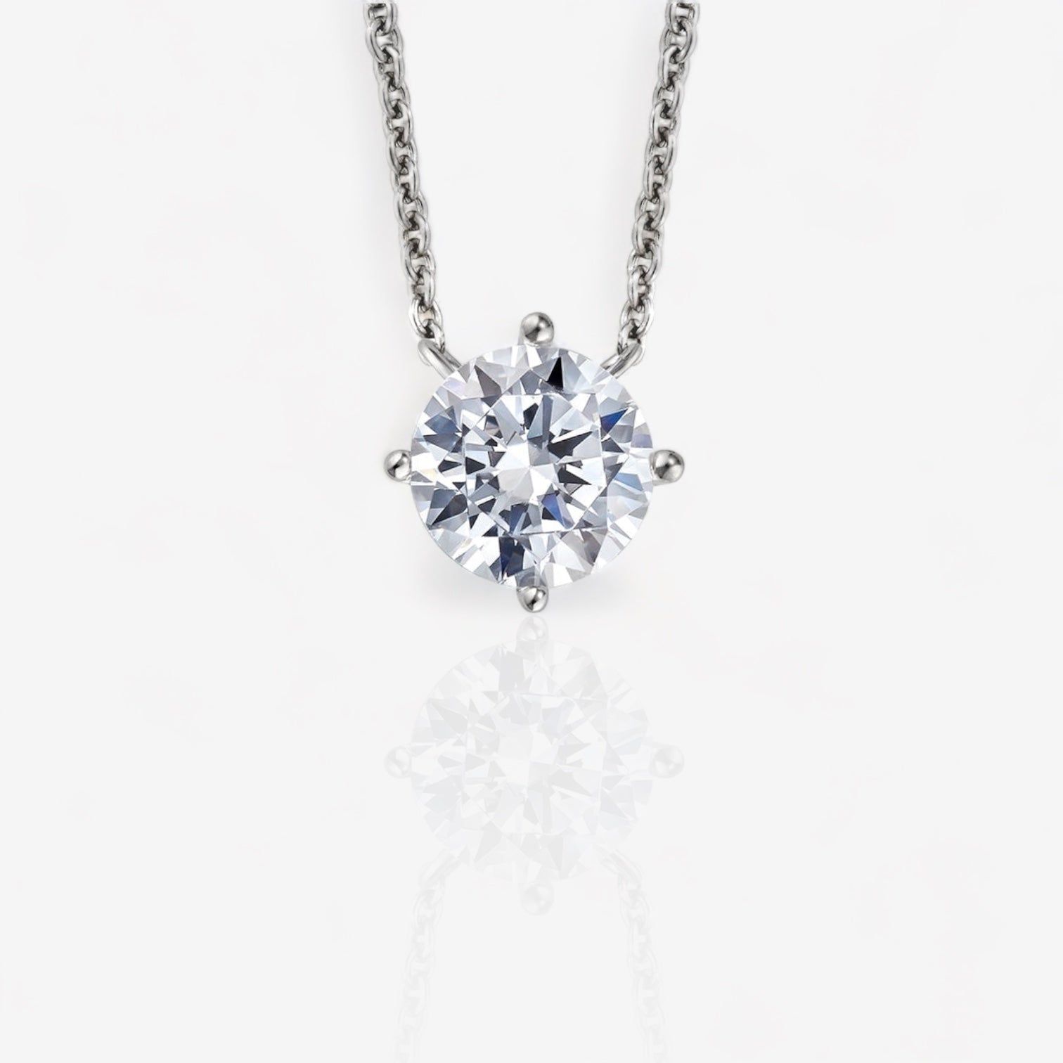 Design Your Own Four-Prong Round Solitaire Diamond Pendant Setting