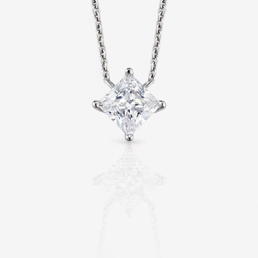 Design Your Own Princess Cut Solitaire Diamond Pendant Setting