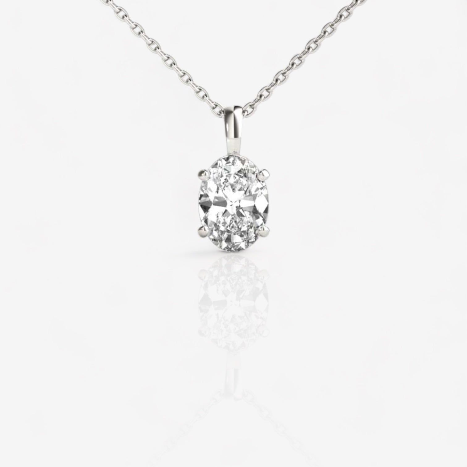 Design Your Own Oval Solitaire Diamond Pendant Setting