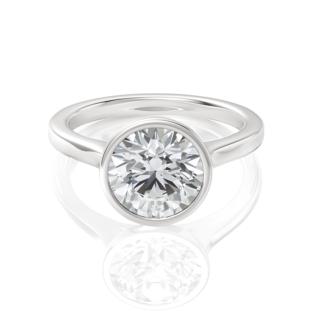The Dara Round Cut Platinum Bezel-Set Solitaire Engagement Ring