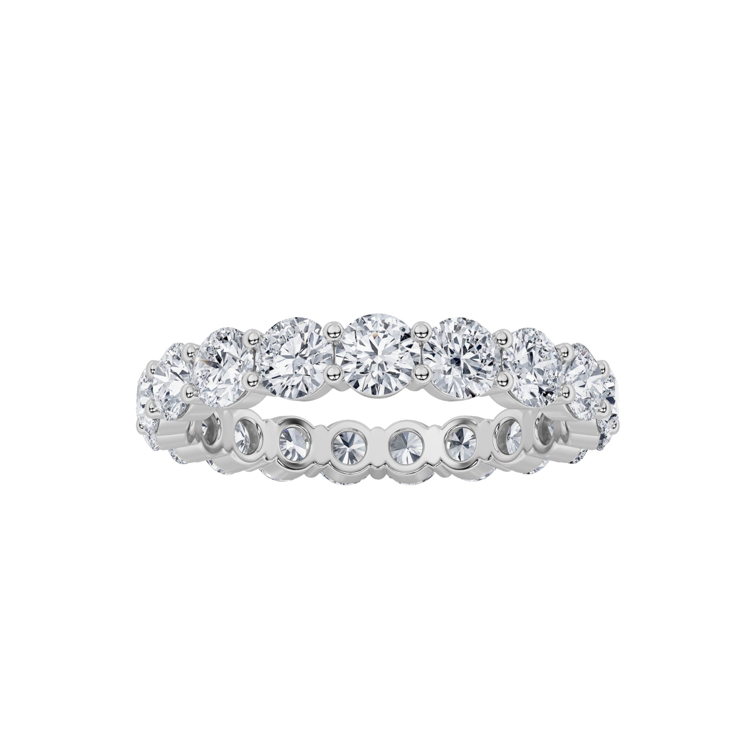 IGI Certified Round Shaped Lab-Grown Shared-Prong Diamond Eternity Band