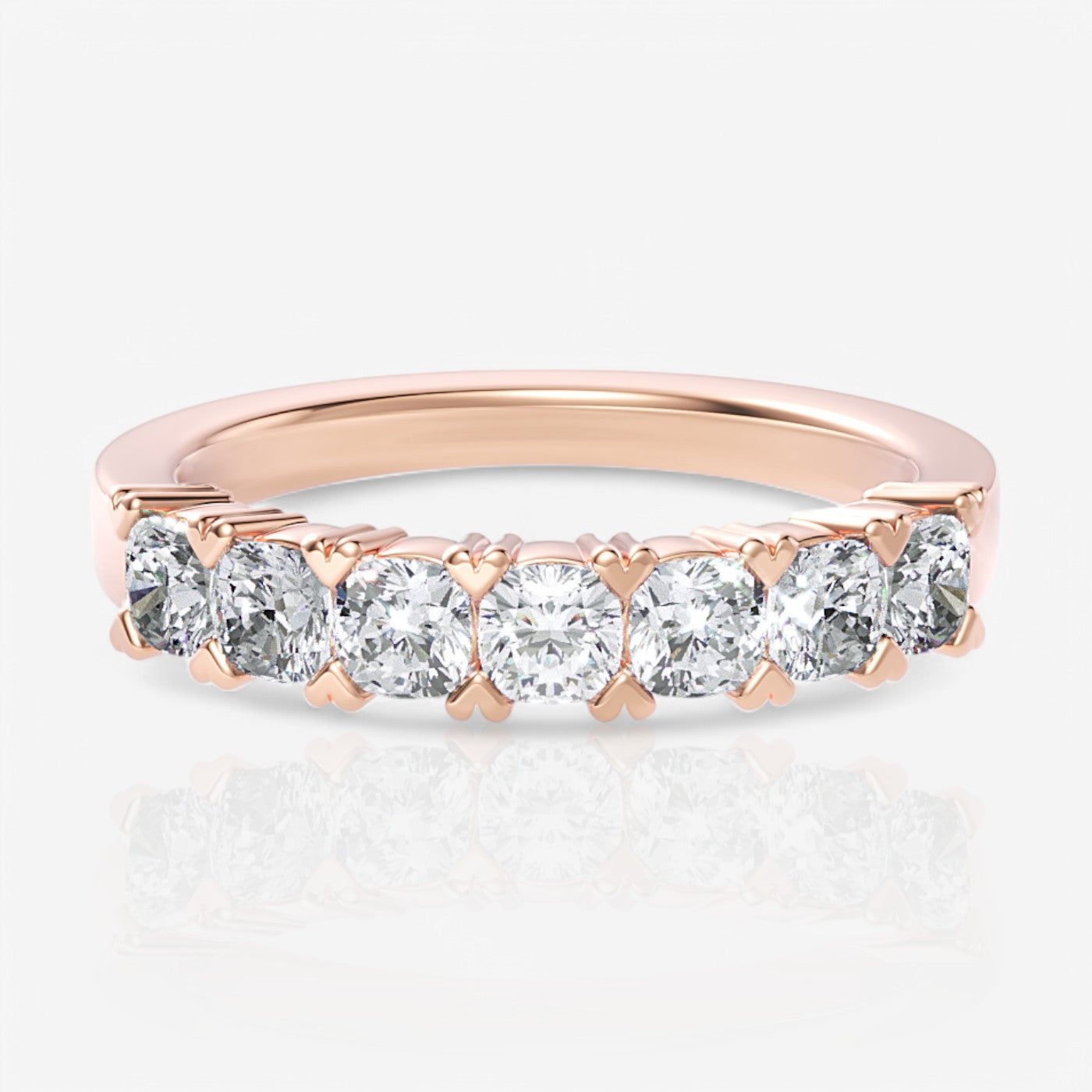 Seven-Stone Cushion Lab-Grown Diamond Wedding Ring