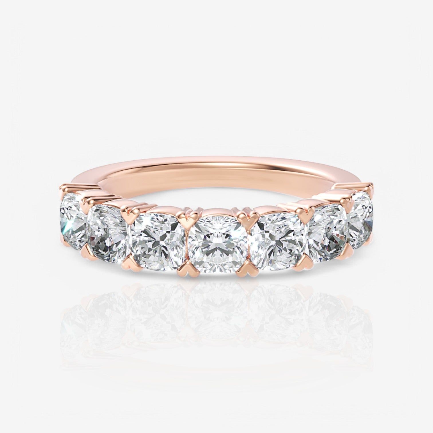 Seven-Stone Cushion Lab-Grown Diamond Wedding Ring