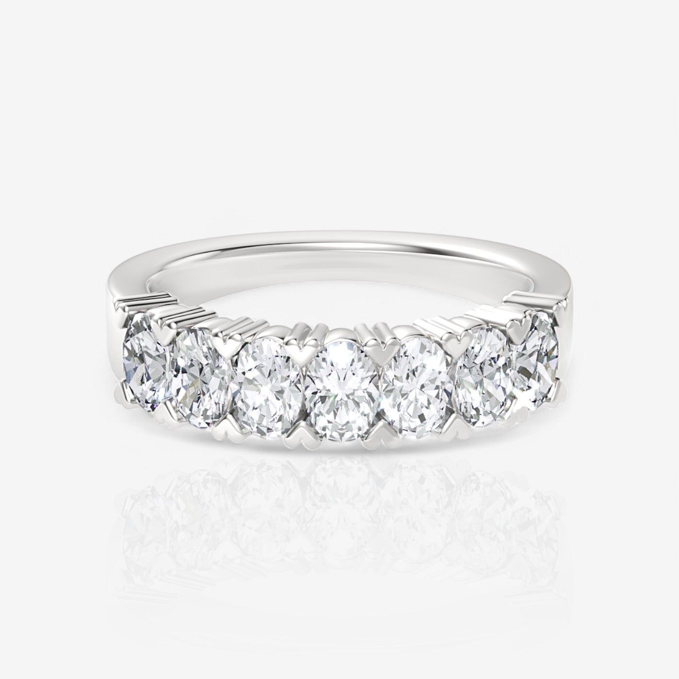 Seven-Stone Oval Lab Diamond Wedding Ring