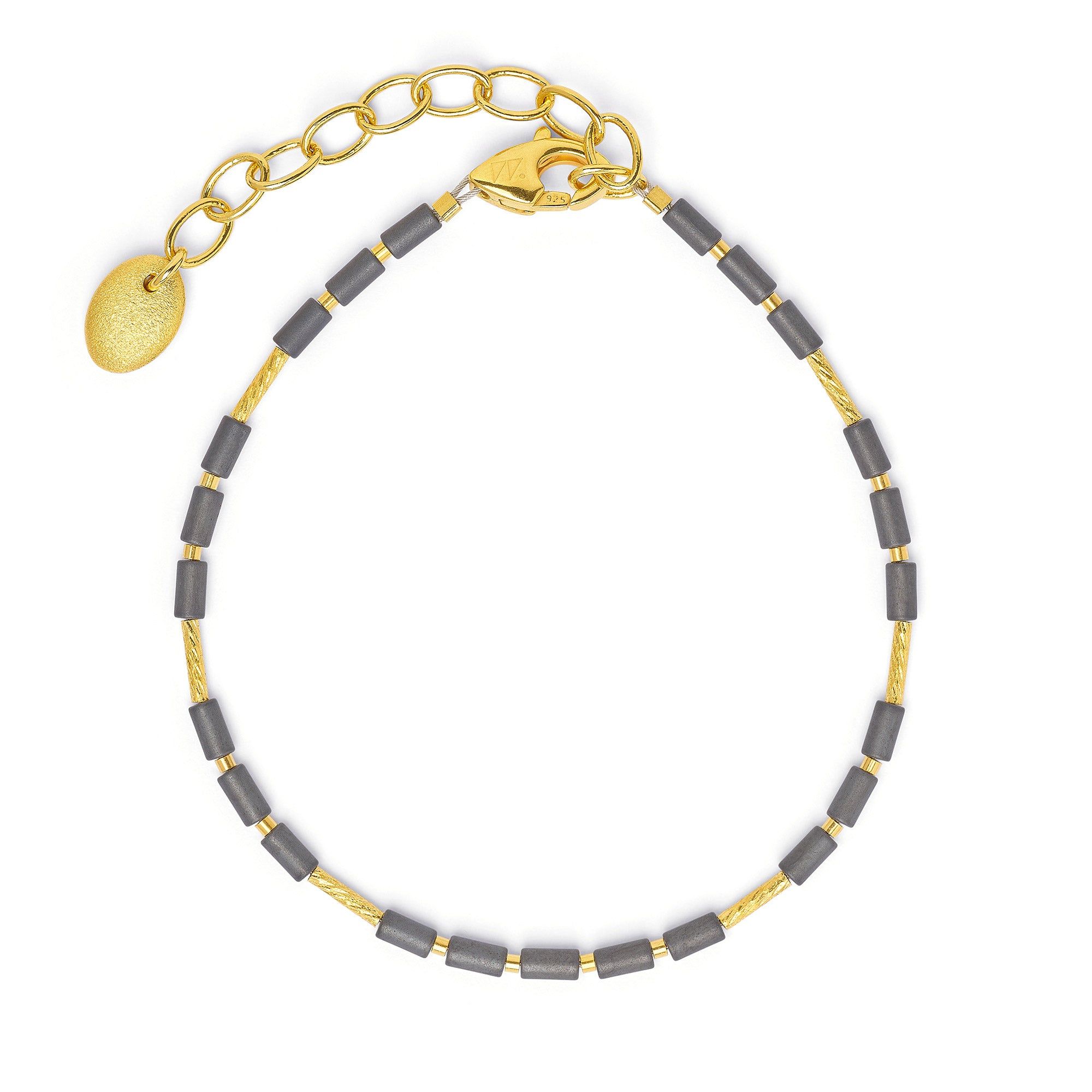 Bernd Wolf 24kt Gold Plated Tansa Hematite Bracelet