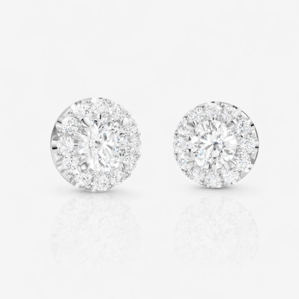 Round Lab-Grown Diamond Halo Stud Earrings