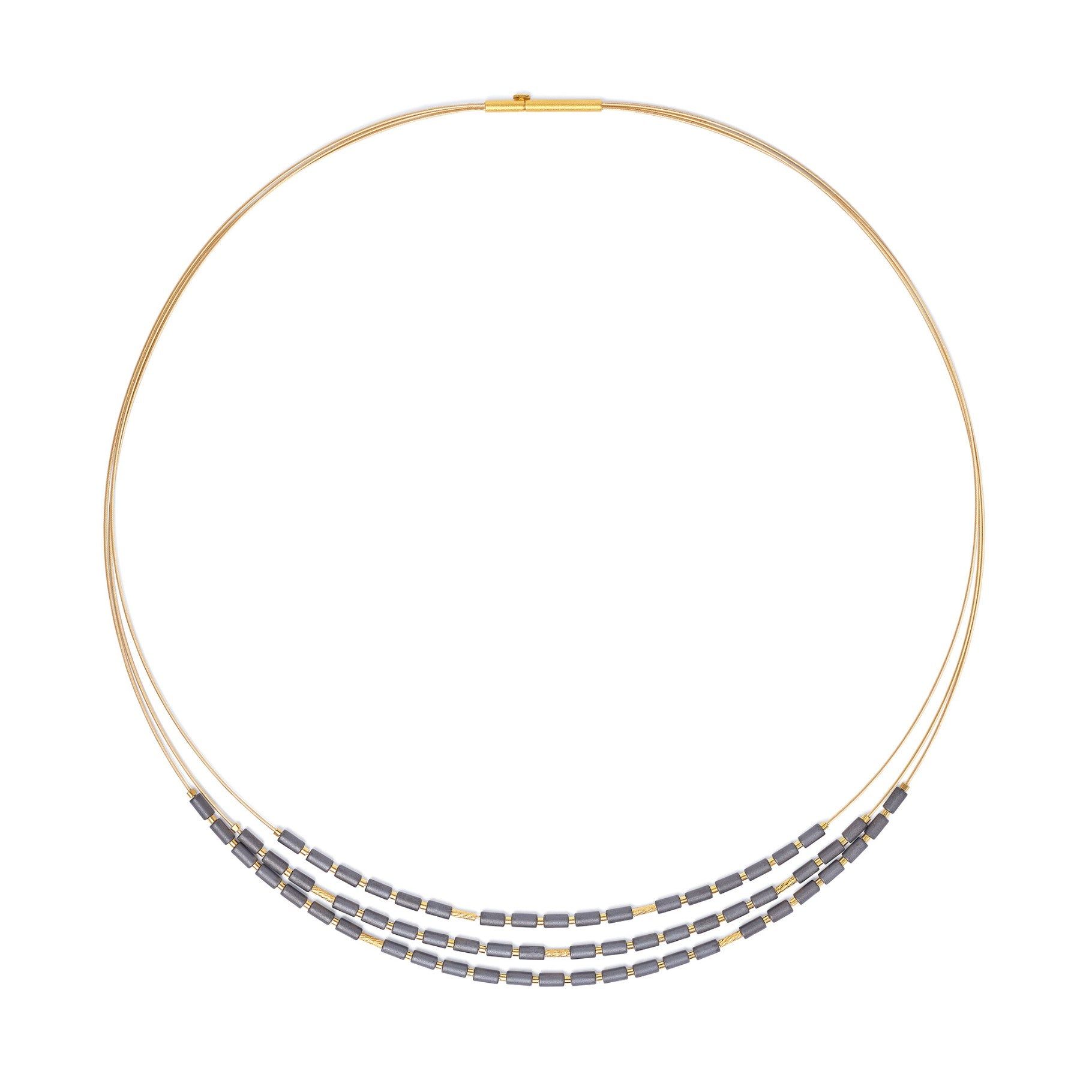Bernd Wolf 24kt Gold Plated Clivera Necklace with Hematite