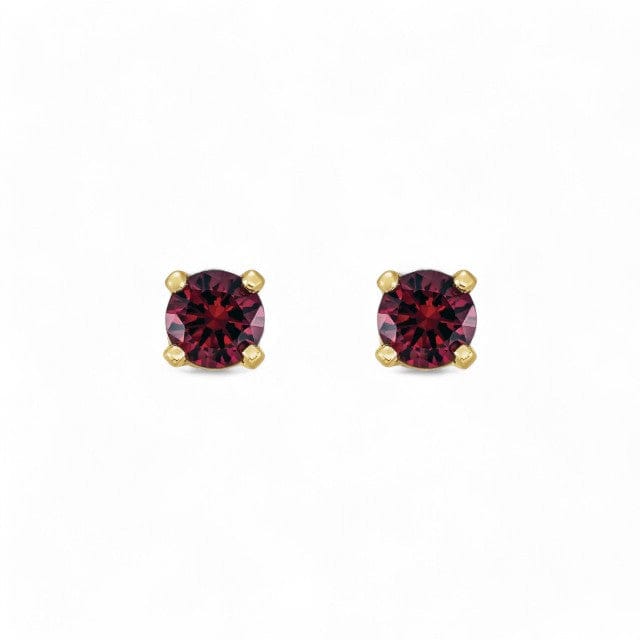14kt Gold Children's Birthstone Stud Earrings - Garnet