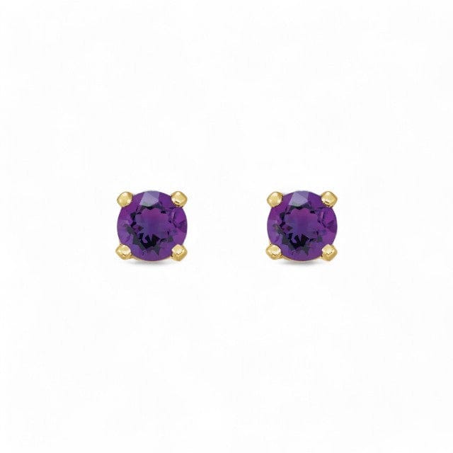 14kt Gold Children's Birthstone Stud Earrings - Amethyst