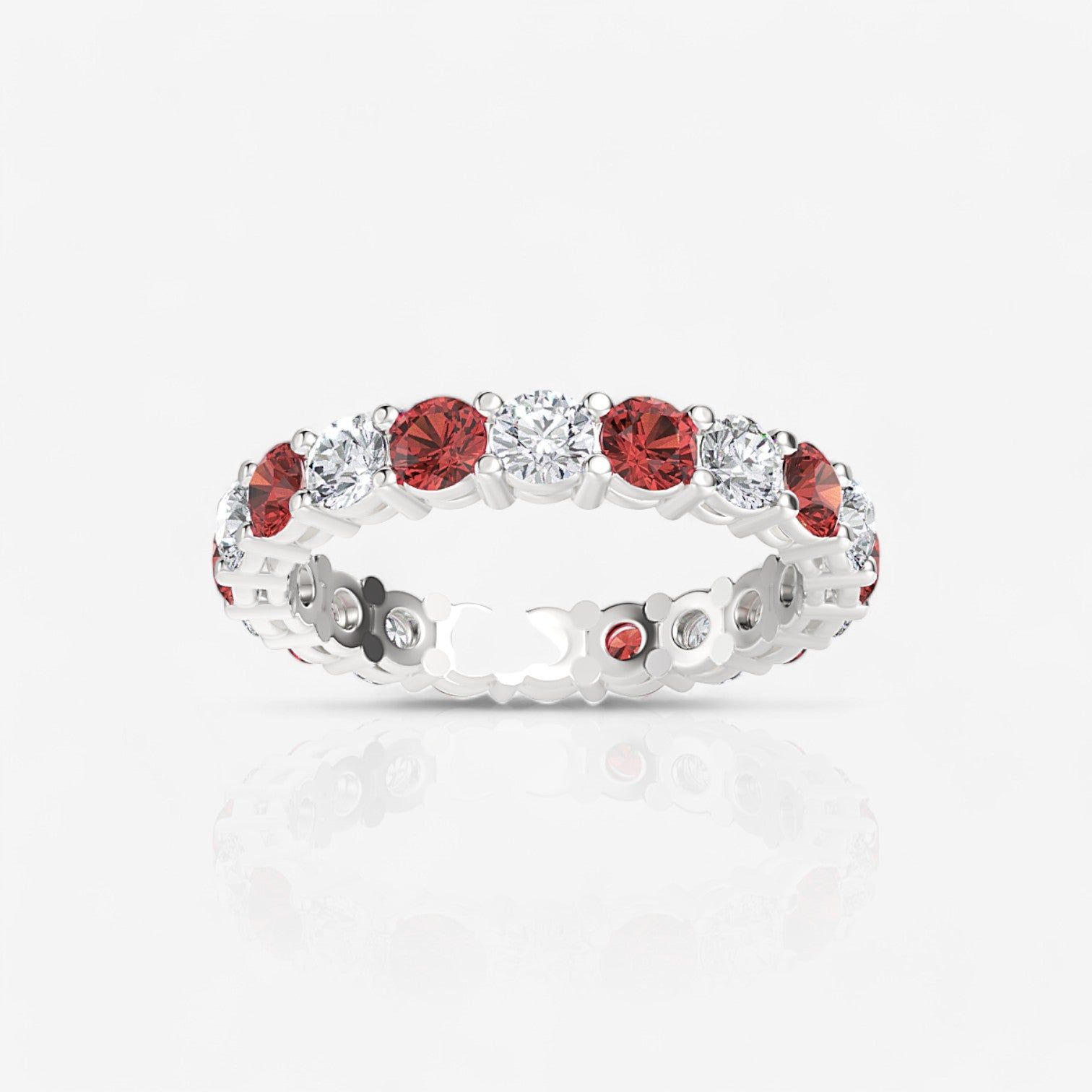 Alternating Ruby & Diamond Eternity Band