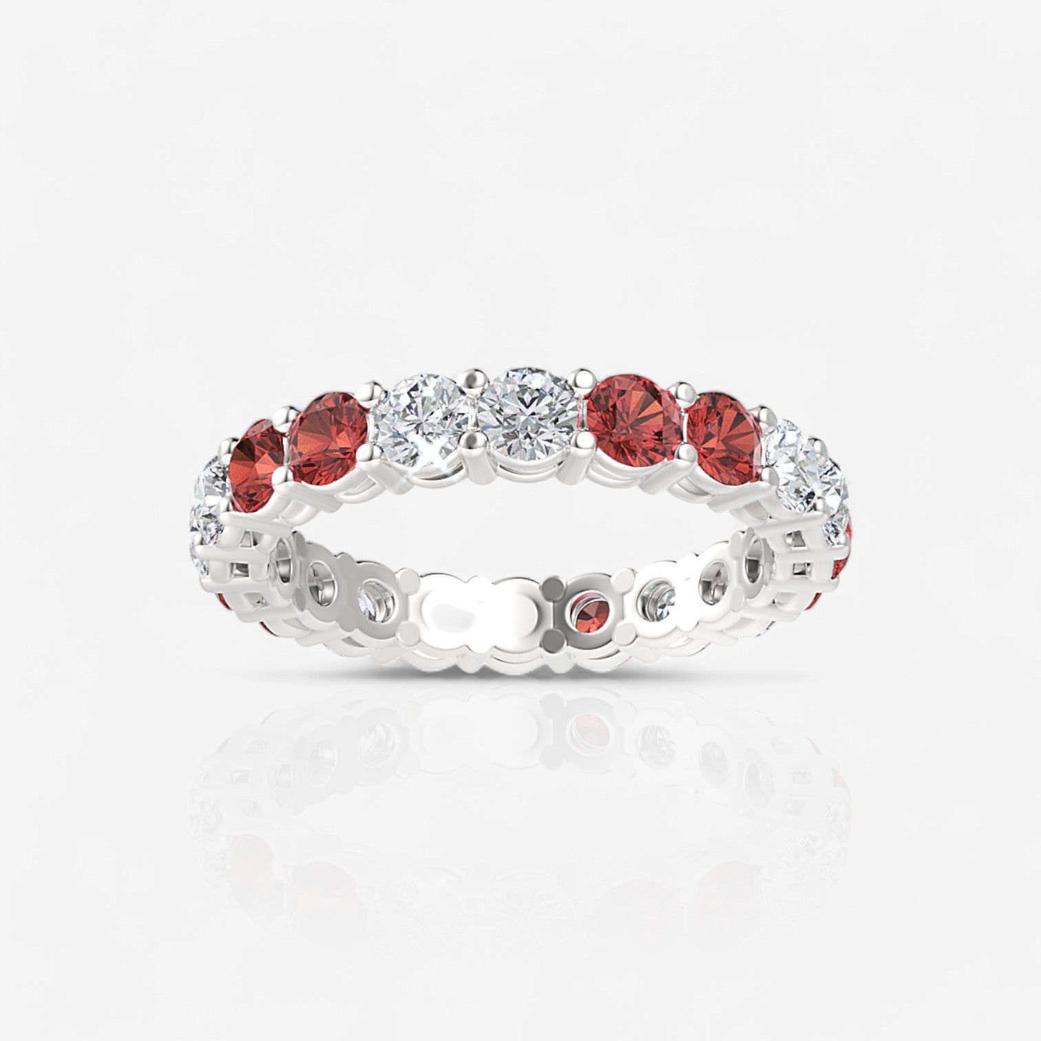 Alternating Ruby & Diamond Eternity Band