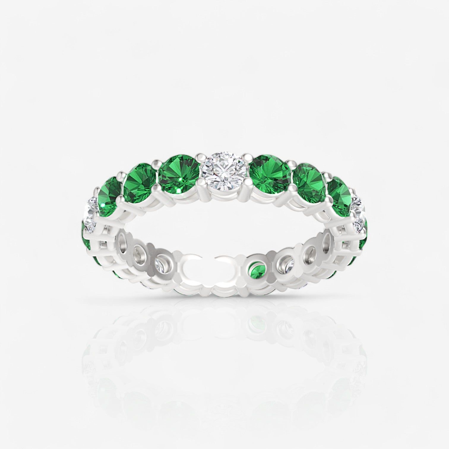 Emerald & Diamond Eternity Band