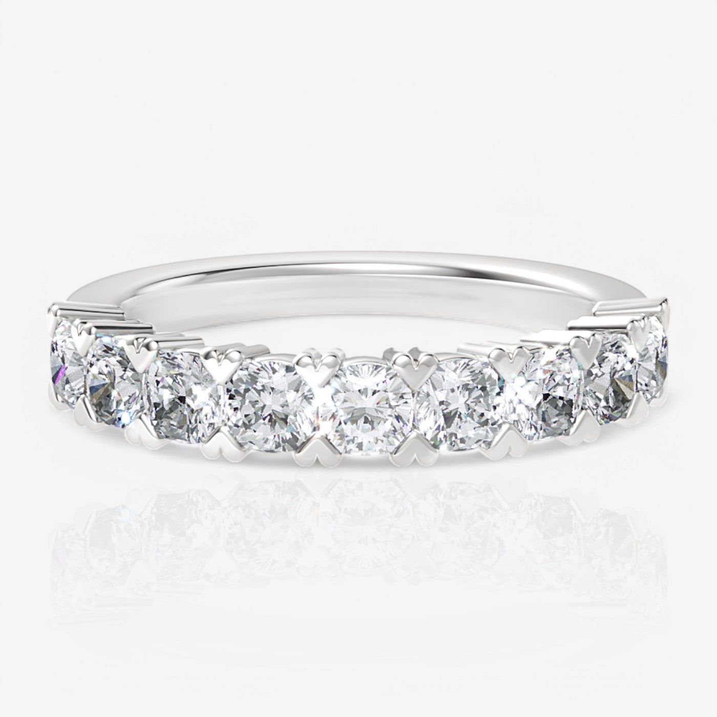 Nine-Stone Cushion Lab Diamond Wedding Ring