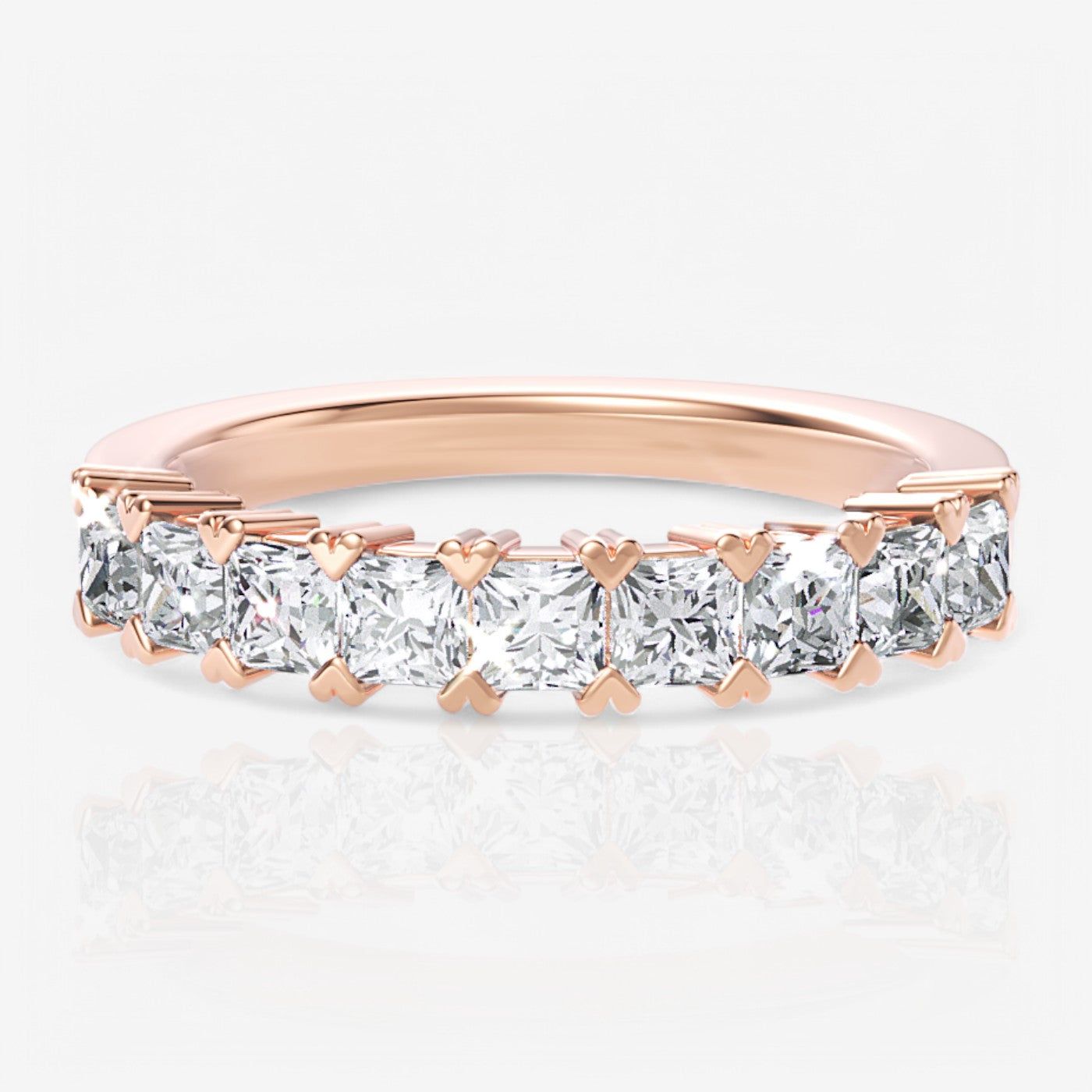 Nine-Stone Princess Lab Diamond Wedding Ring