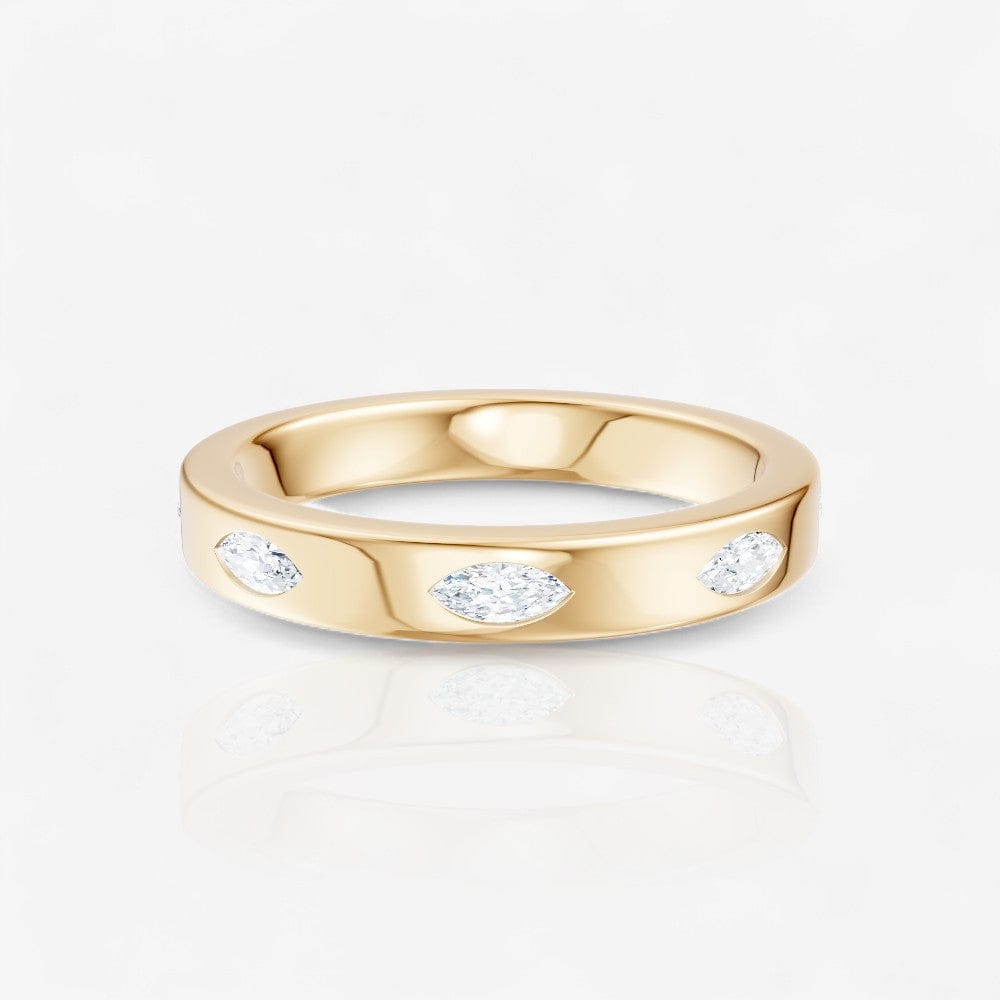 0.35 CTW 14kt Gold Lab-Grown Marquise Diamond Inlay Fashion Band