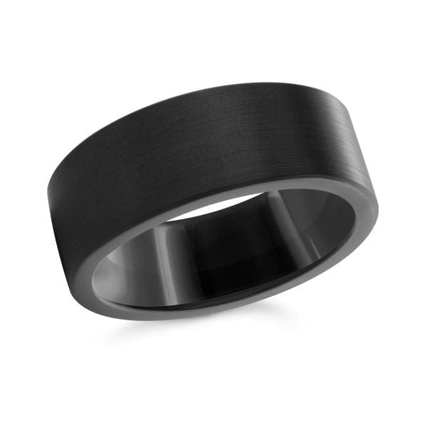 Men's 6-8mm Black Cobalt Square Edge Wedding Ring