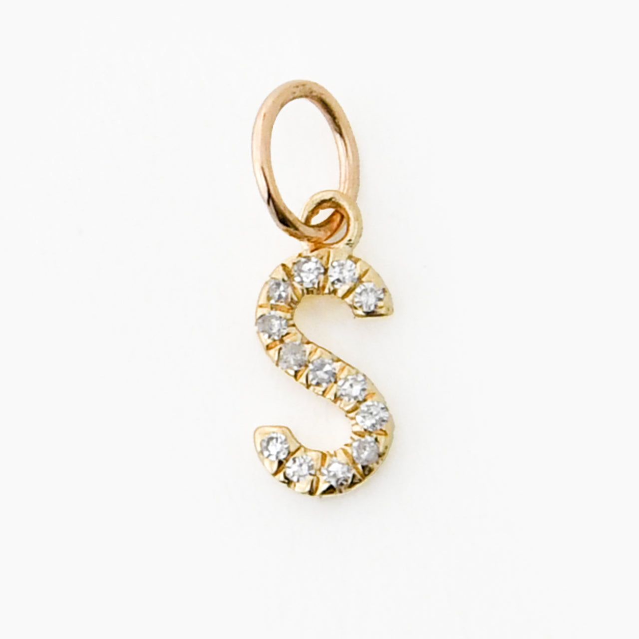 14kt Gold 0.04 CTW Diamond "S" Initial Charm