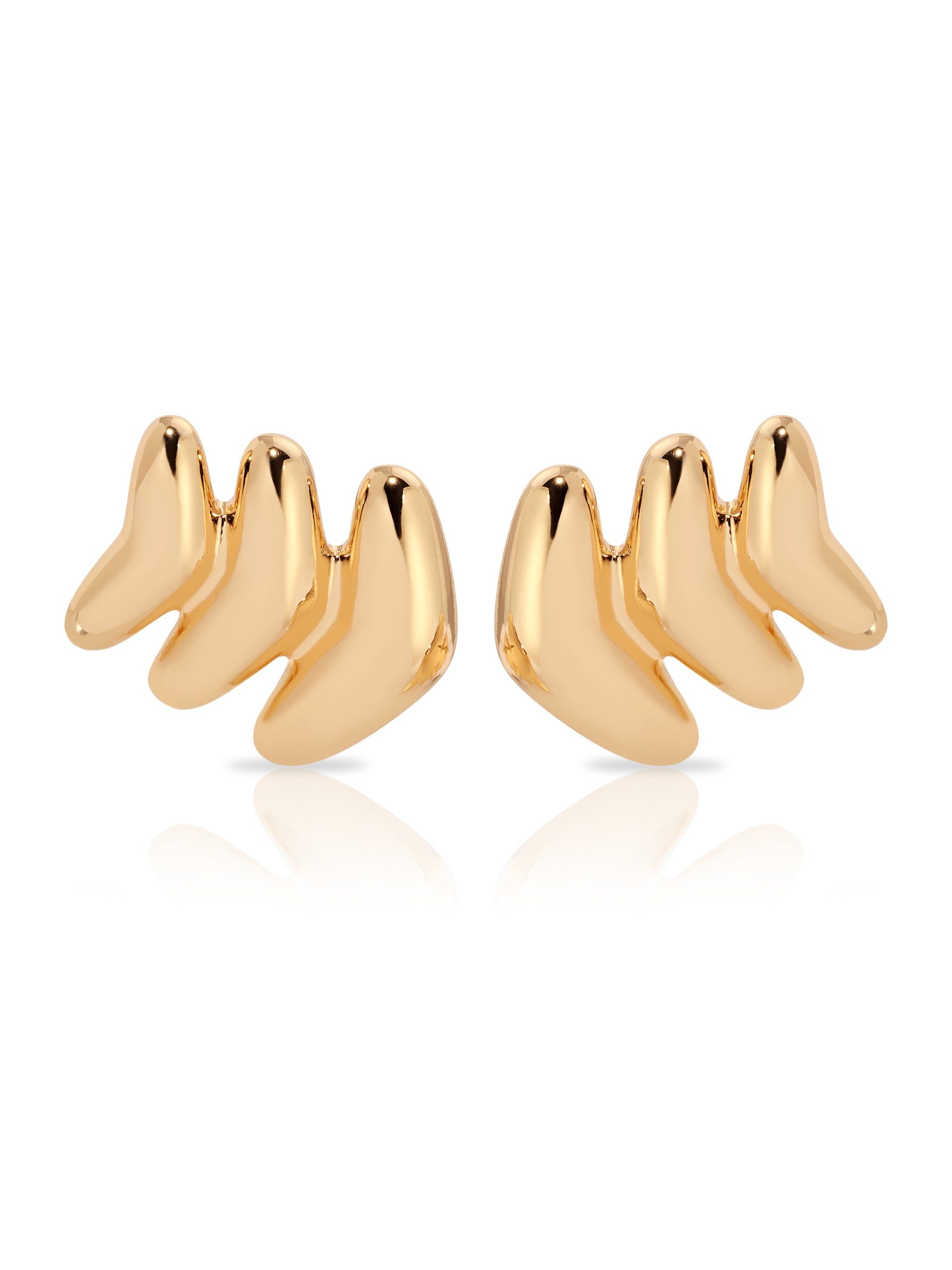 Ettika 18kt Gold Plated Metal Moderna Stud Earrings