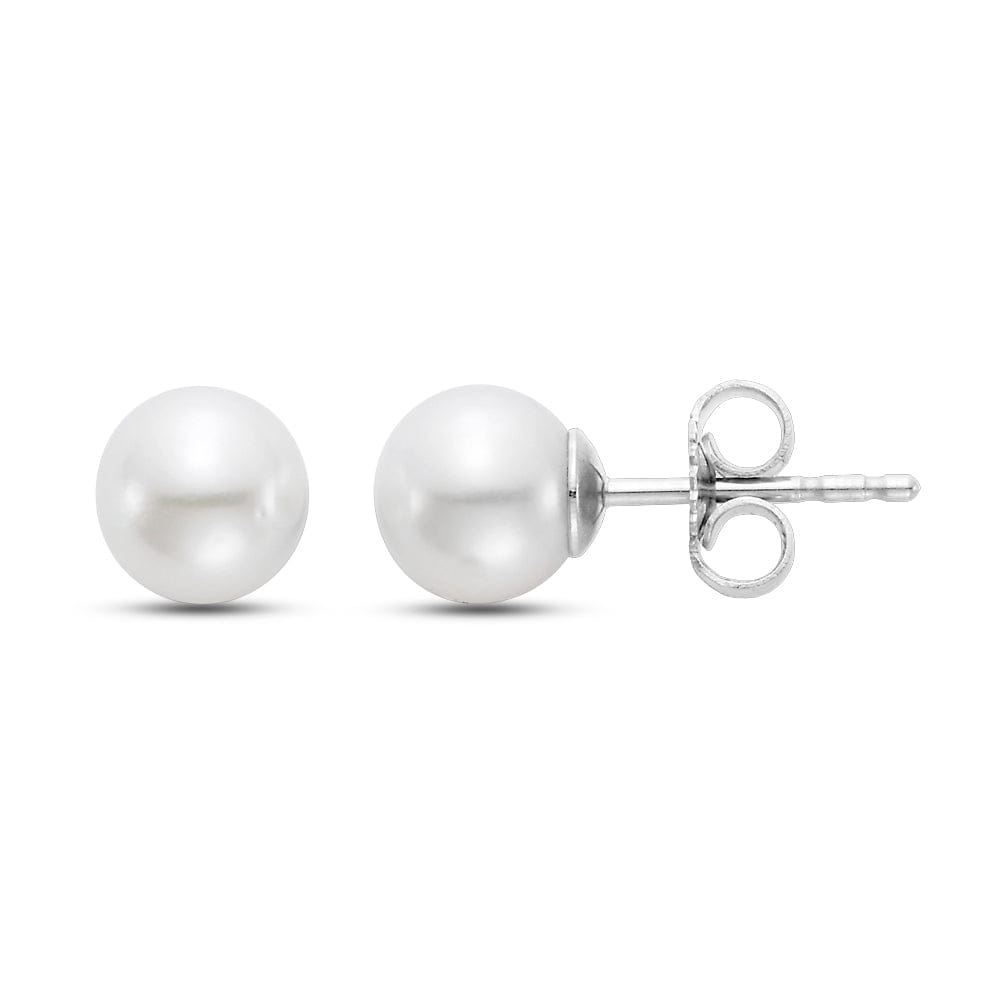 14kt Gold 7-7.5mm Freshwater Cultured Pearl Stud Earrings