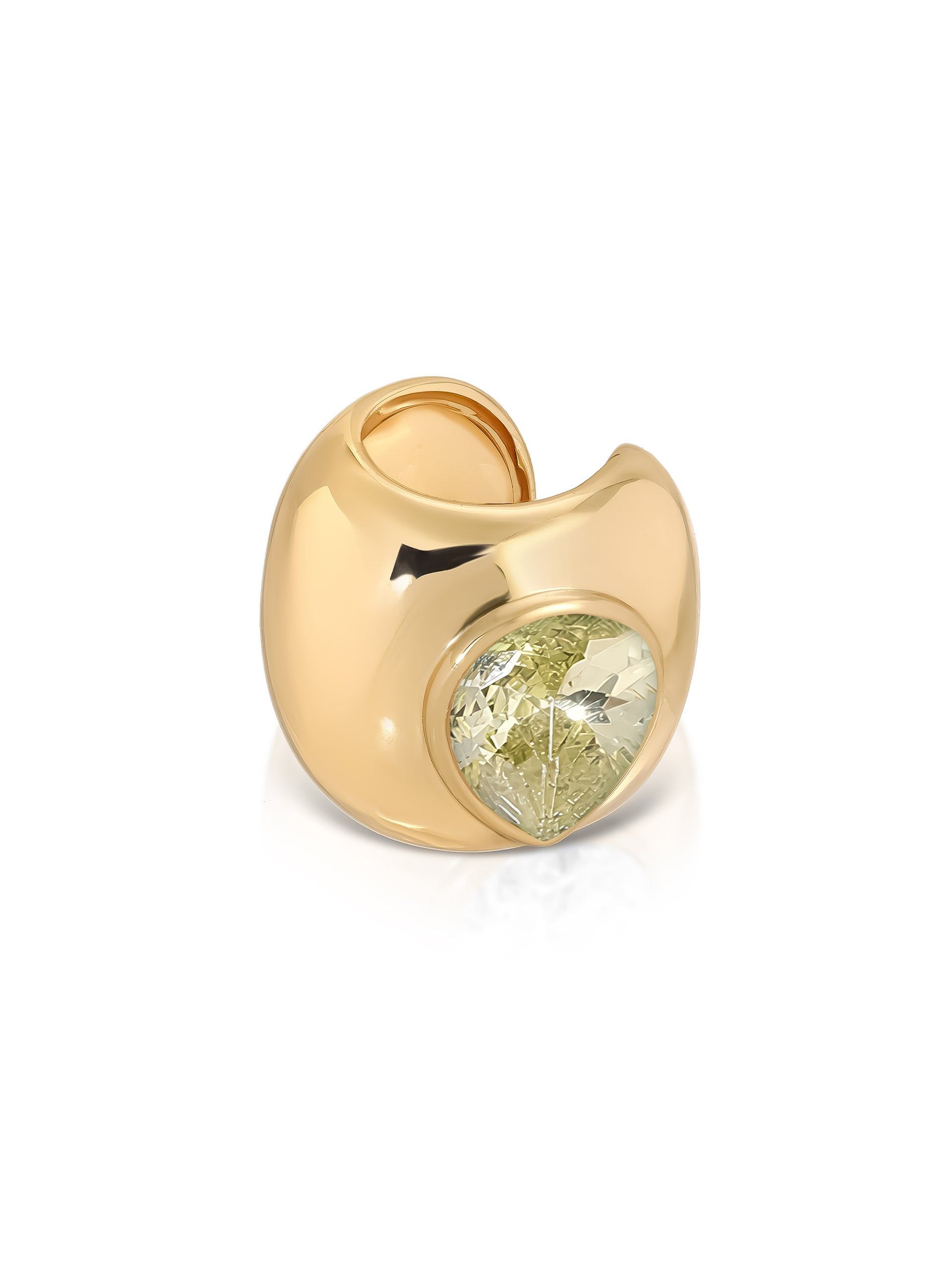 Ettika 18kt Gold Plated Bold Peridot Ear Cuff