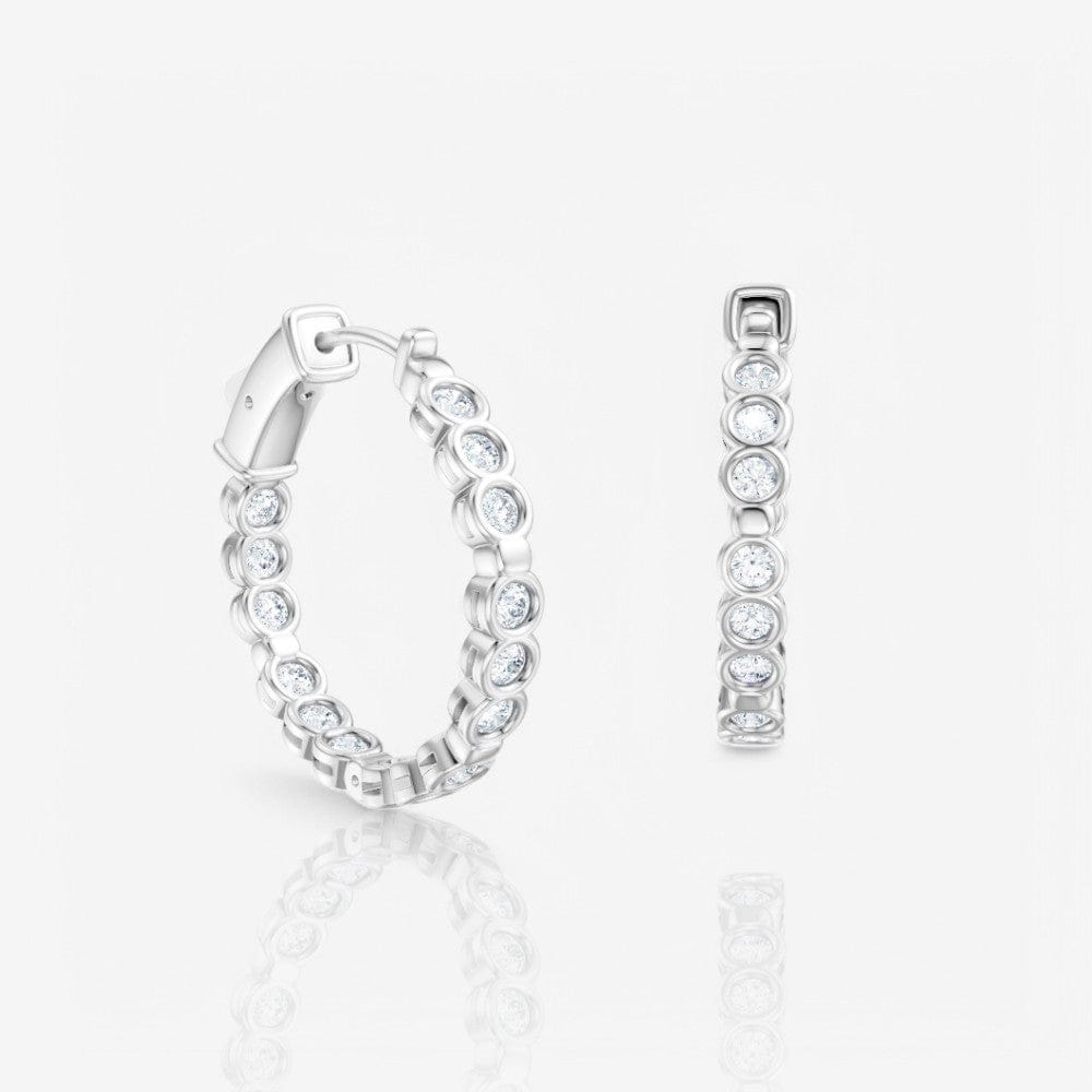 Bezel Set Lab-Grown Diamond Eternity Hoop Earrings, 21mm