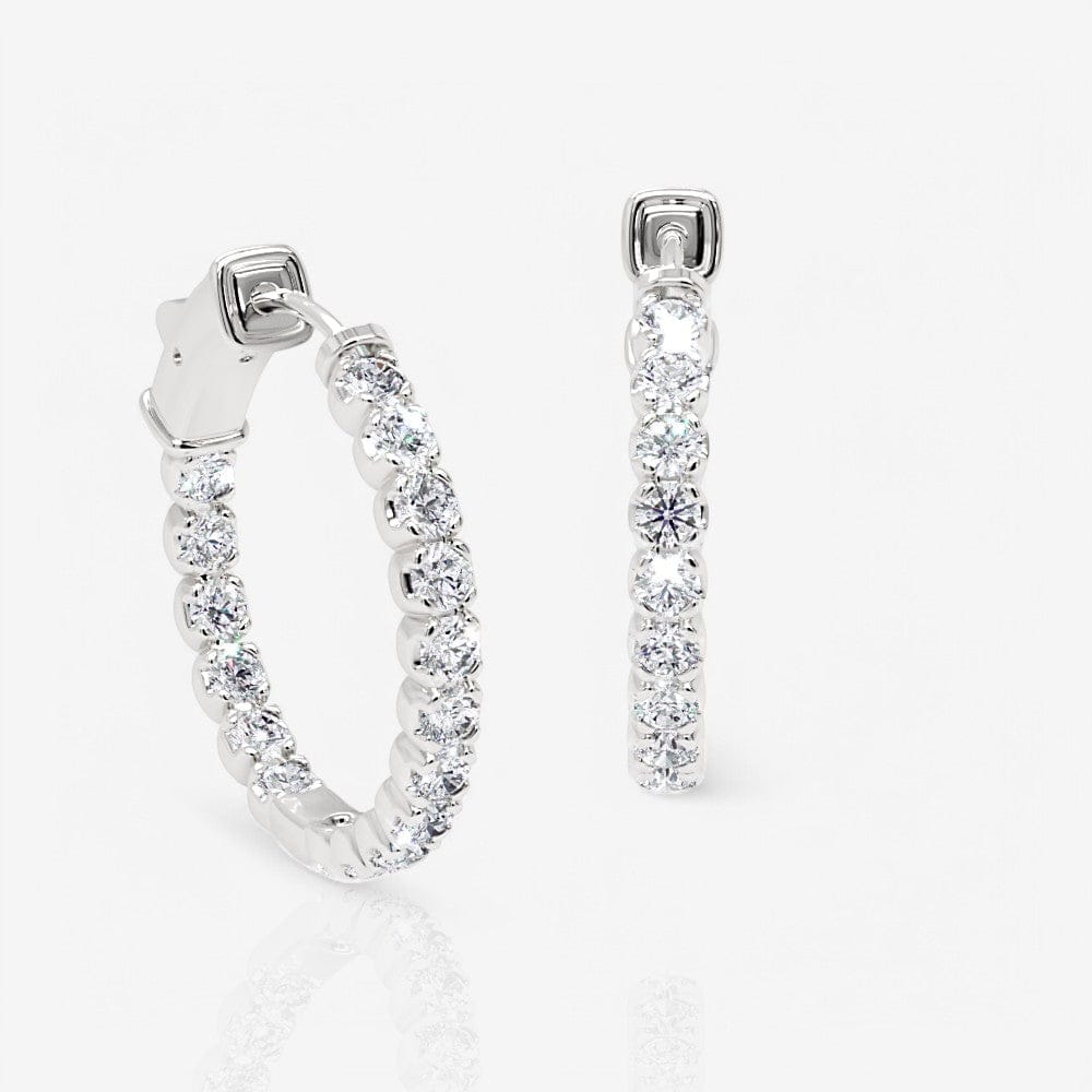 Inside Out Lab-Grown Diamond Round Hoop Earrings, 0.75 Inch