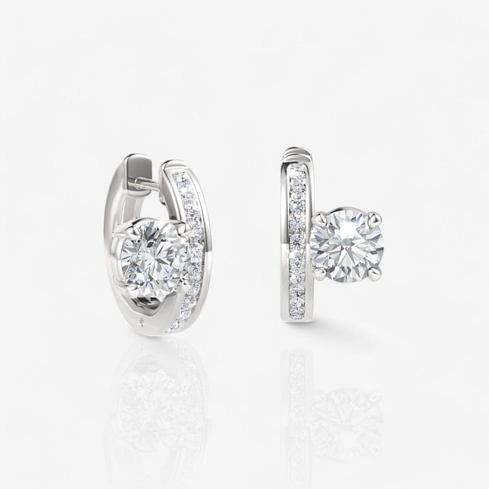 Round Cut Lab-Grown Diamond Channel-Set Huggie Hoop Earrings