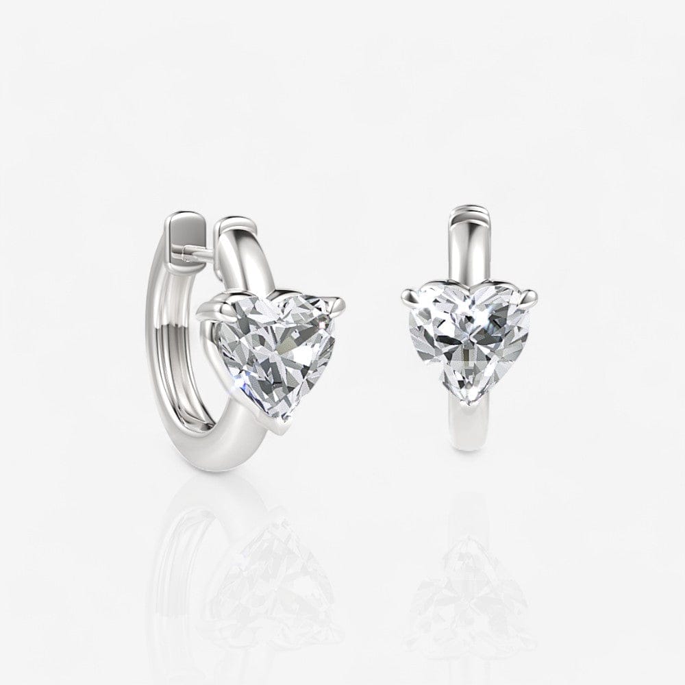Custom Heart-Cut Diamond Huggie Earrings
