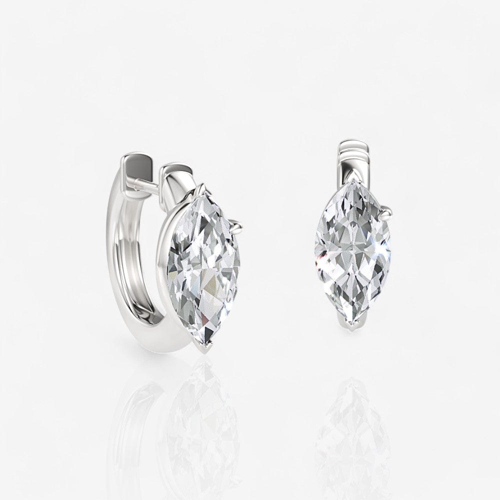 Custom Marquise-Cut Diamond Huggie Earrings