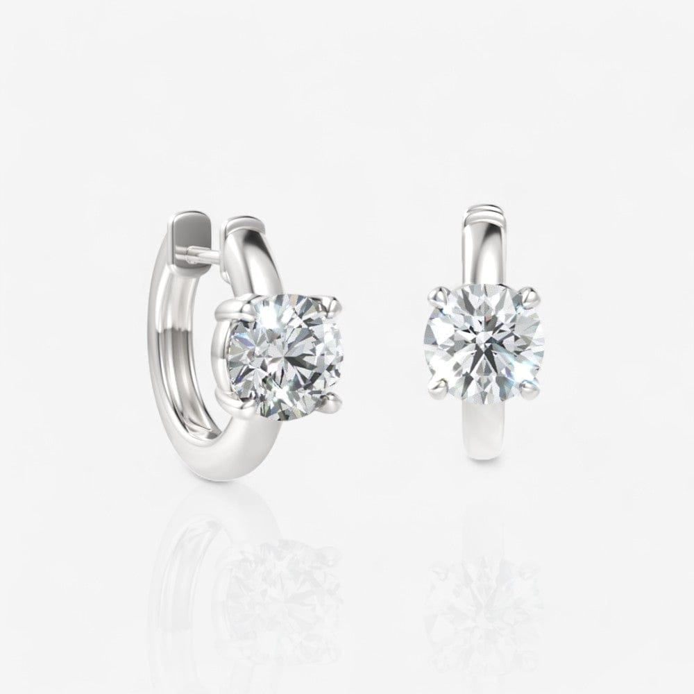 Custom Round-Cut Diamond Huggie Earrings