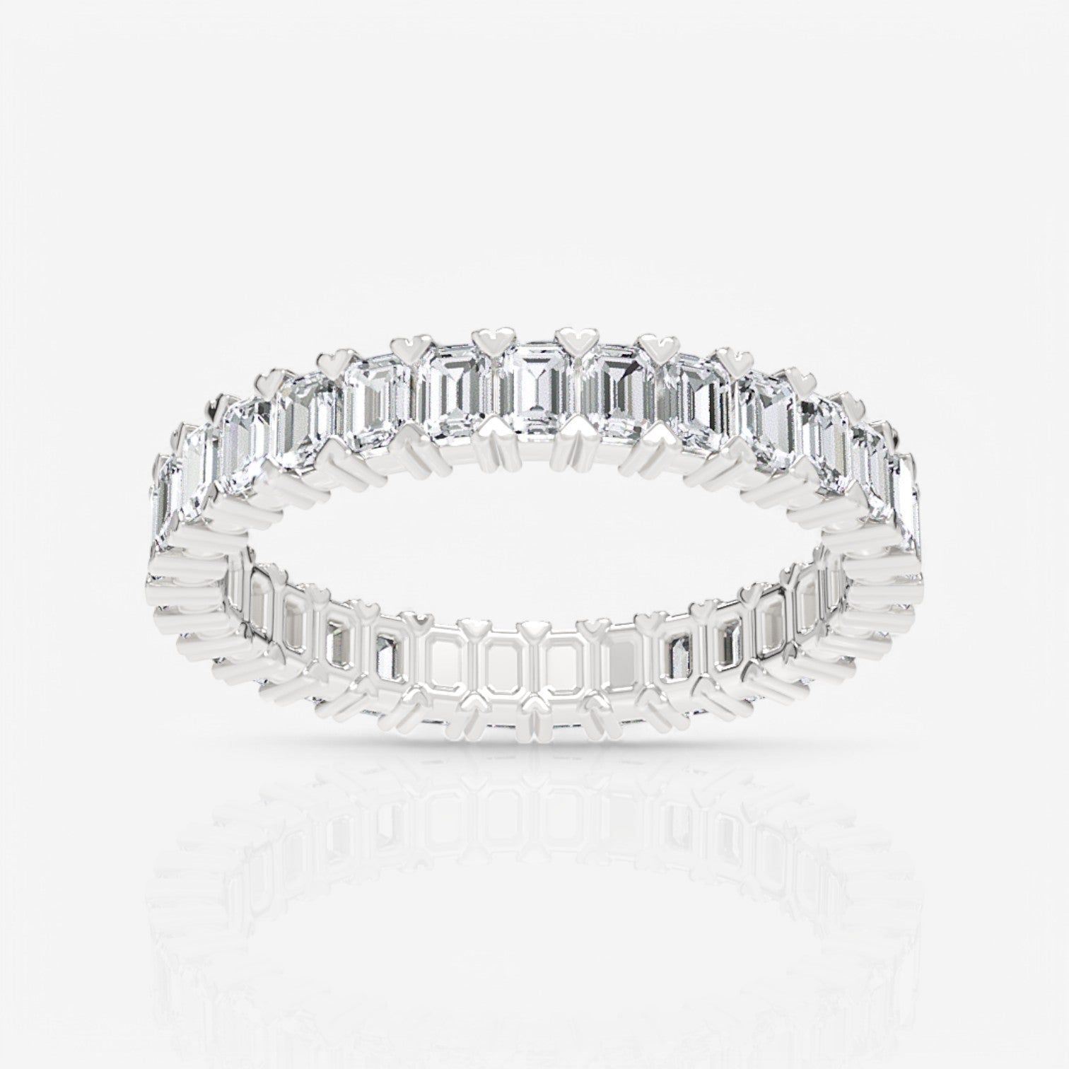 Shared Prong Emerald Cut Lab Diamond Eternity Band