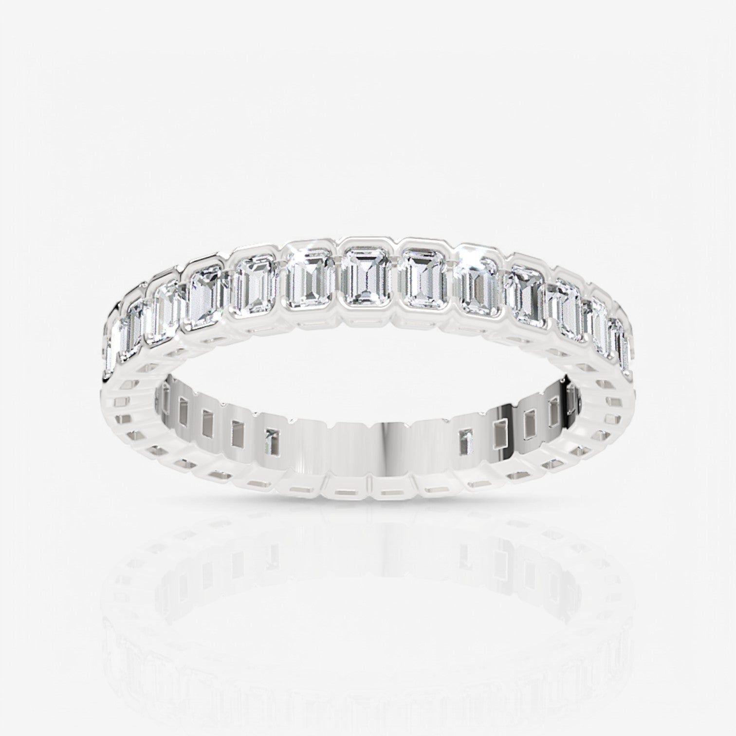 Half Bezel Emerald Lab Diamond Eternity Band