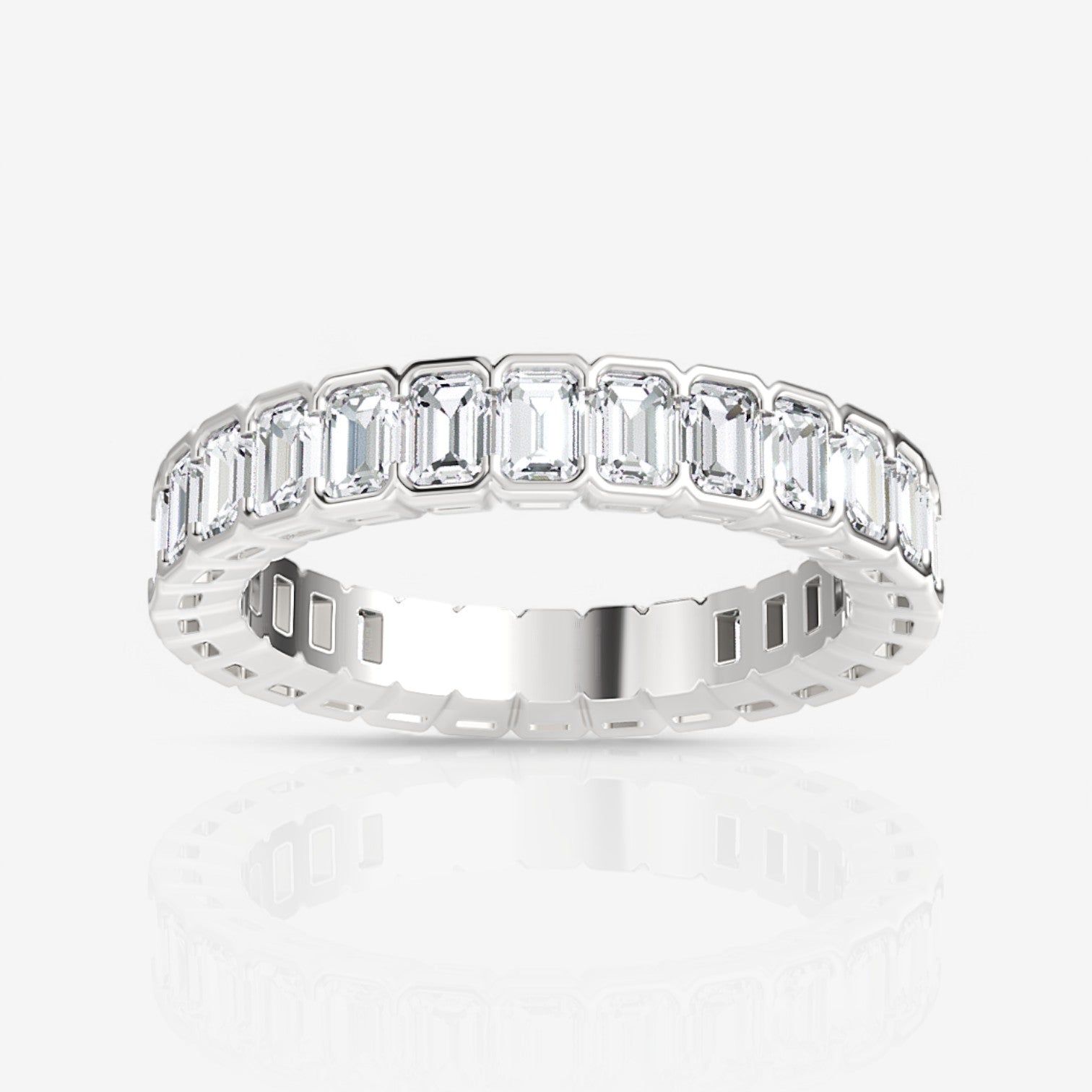 Half Bezel Emerald Lab Diamond Eternity Band