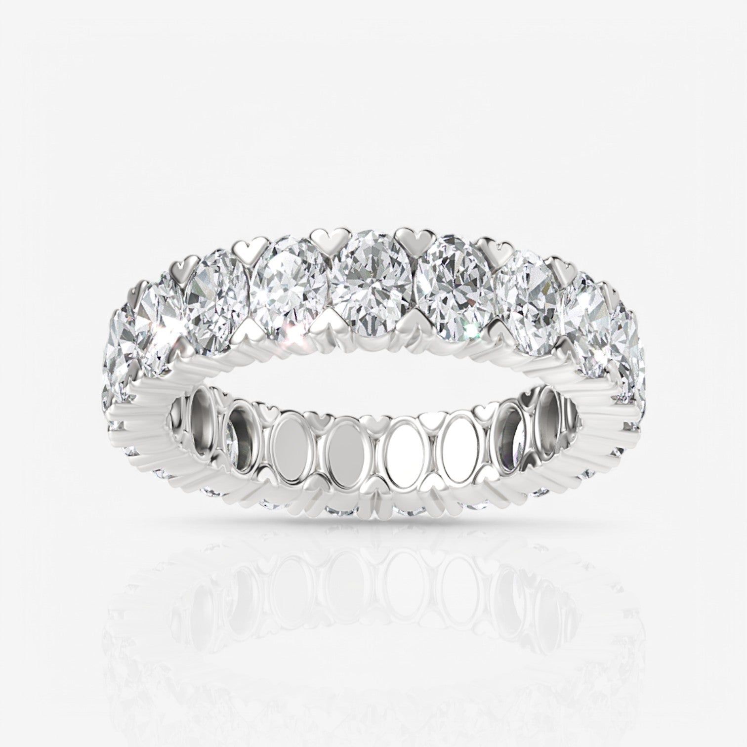 Shared Prong Oval Lab Diamond Eternity Band