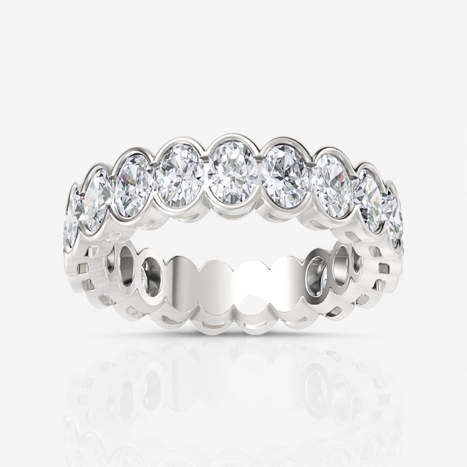 Half Bezel Oval Lab Grown Diamond Eternity Band