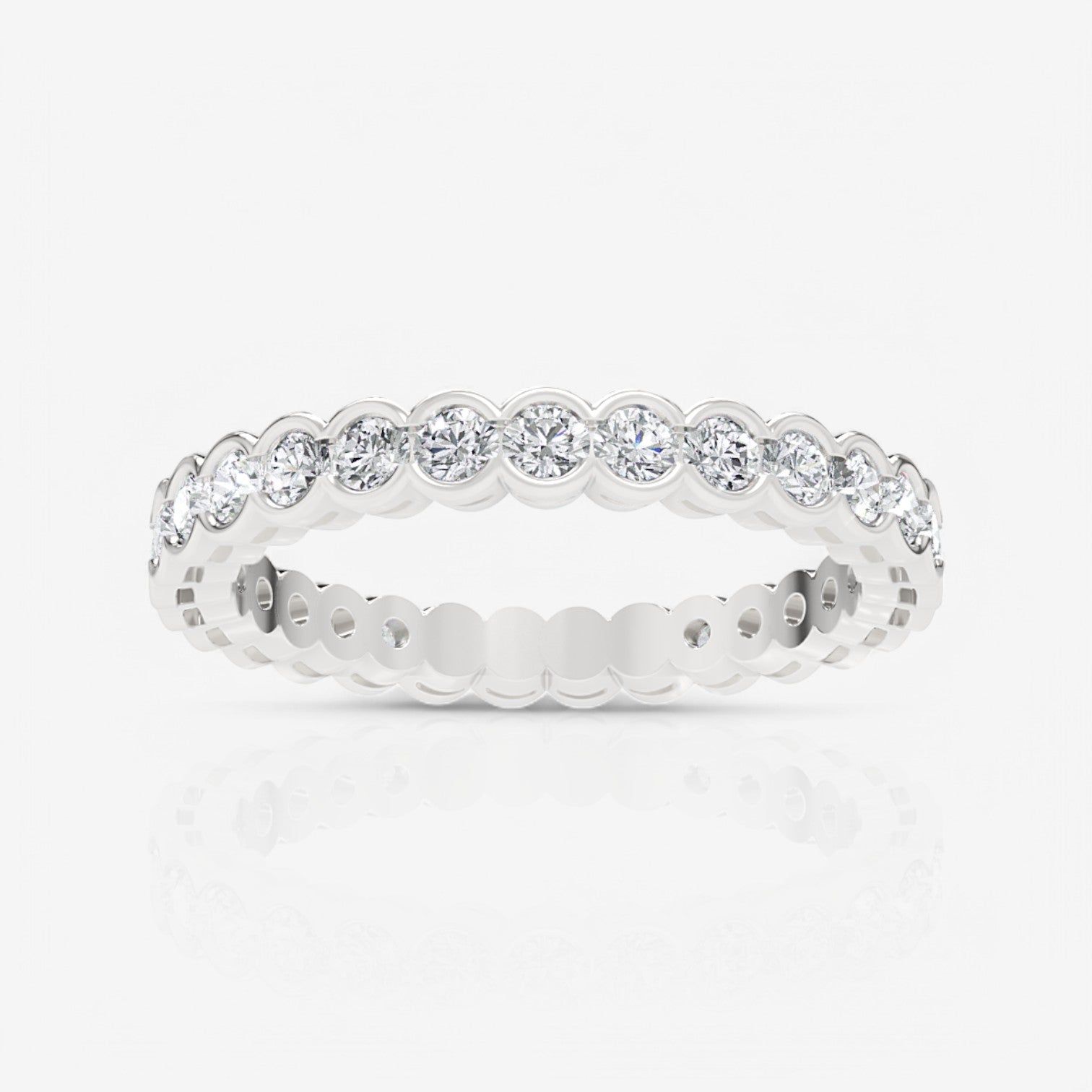 Half Bezel Round Lab Diamond Eternity Band