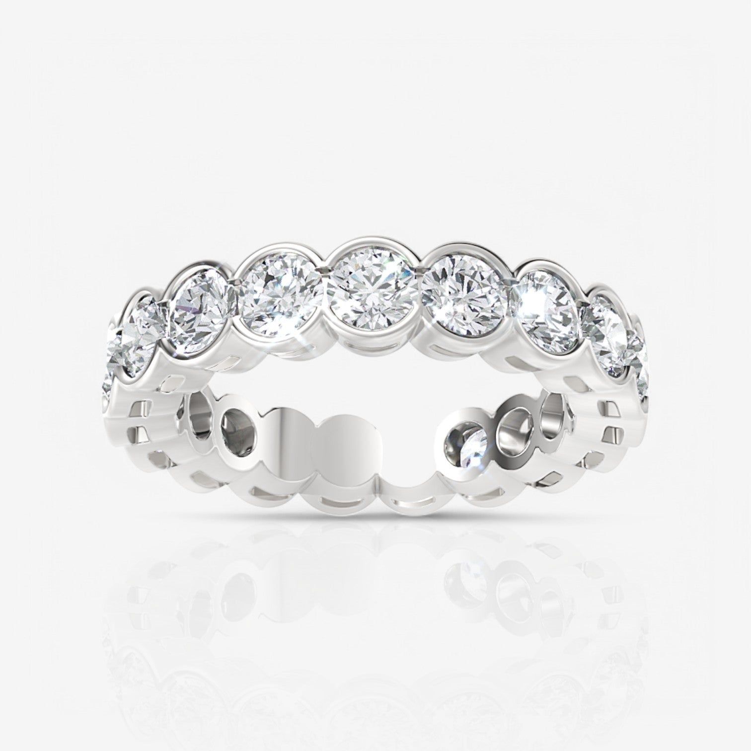 Half Bezel Round Lab Diamond Eternity Band