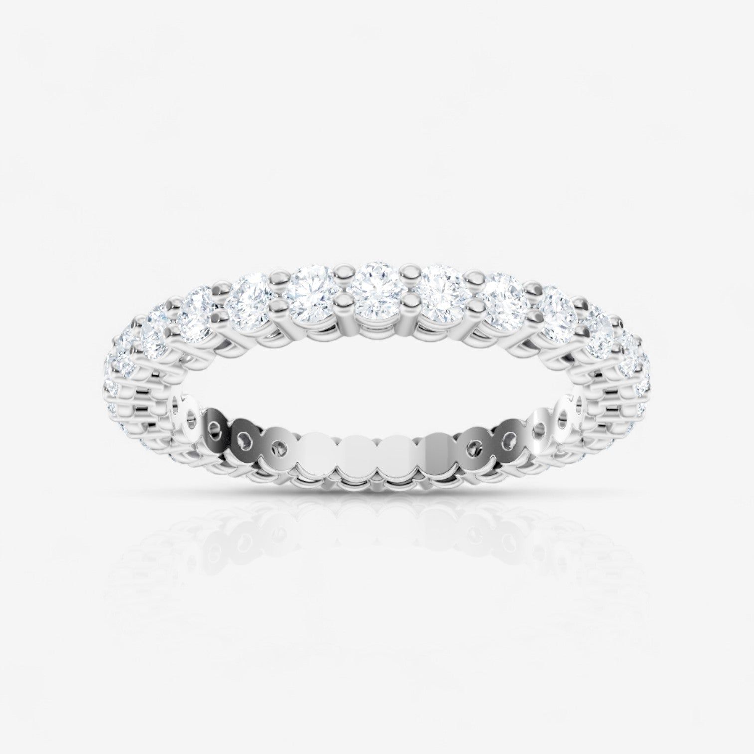 Round Shared Prong Lab Diamond Eternity Band