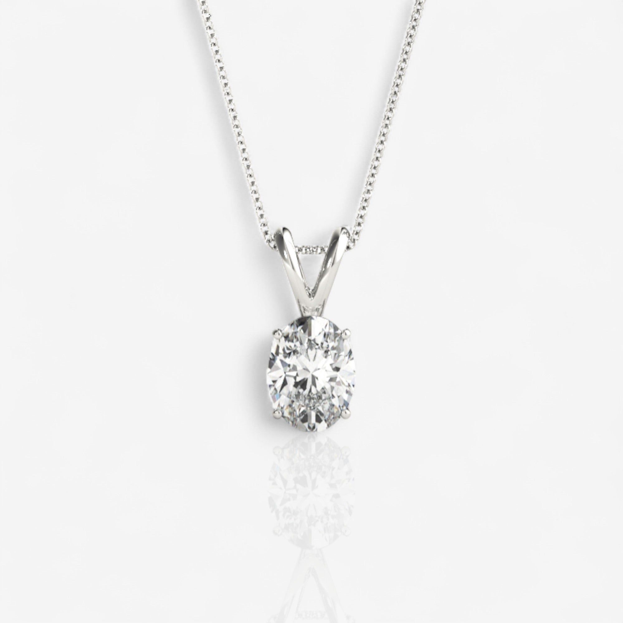 Design Your Own Split Bail Oval Cut Solitaire Pendant Setting