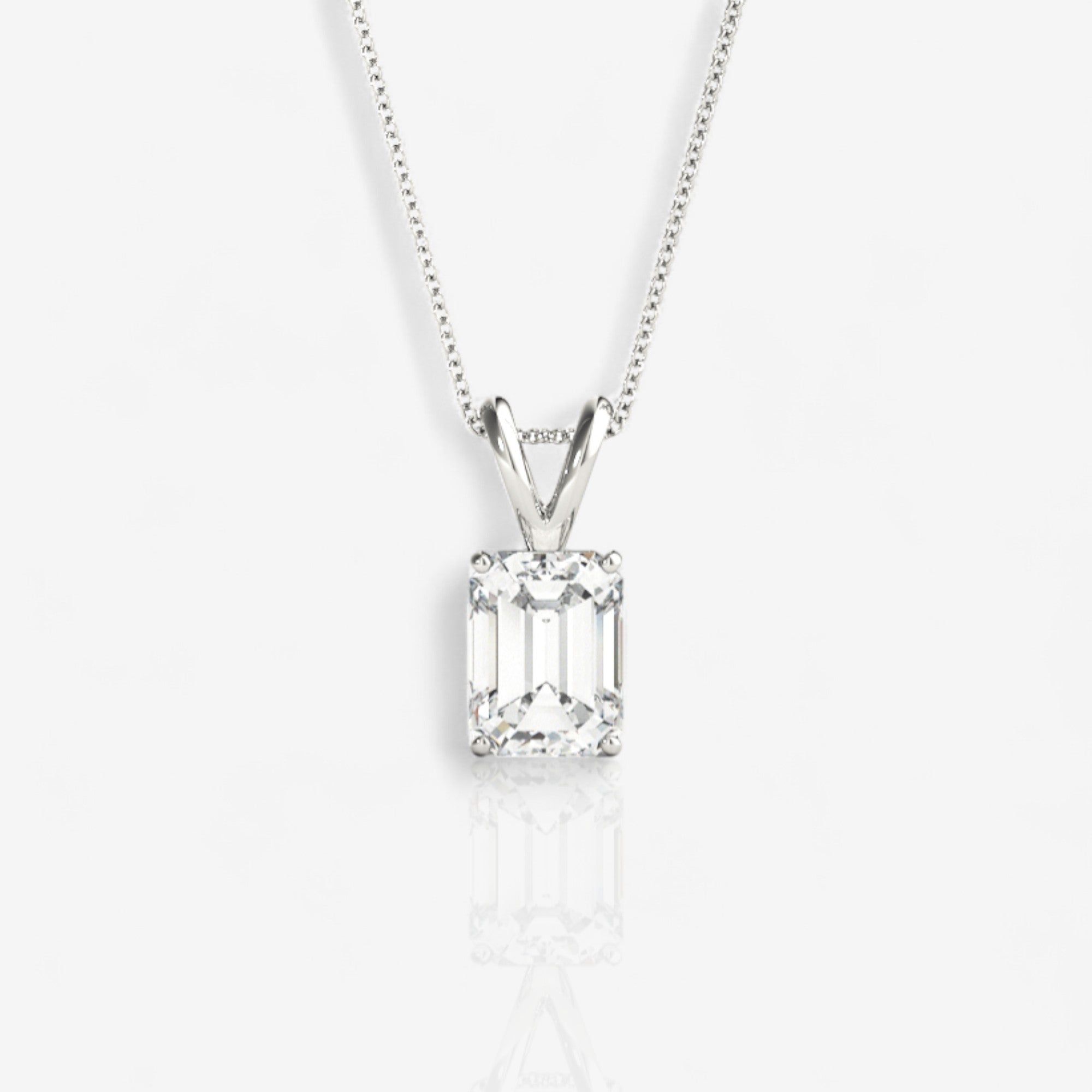Design Your Own Split Bail Emerald Cut Solitaire Pendant Setting