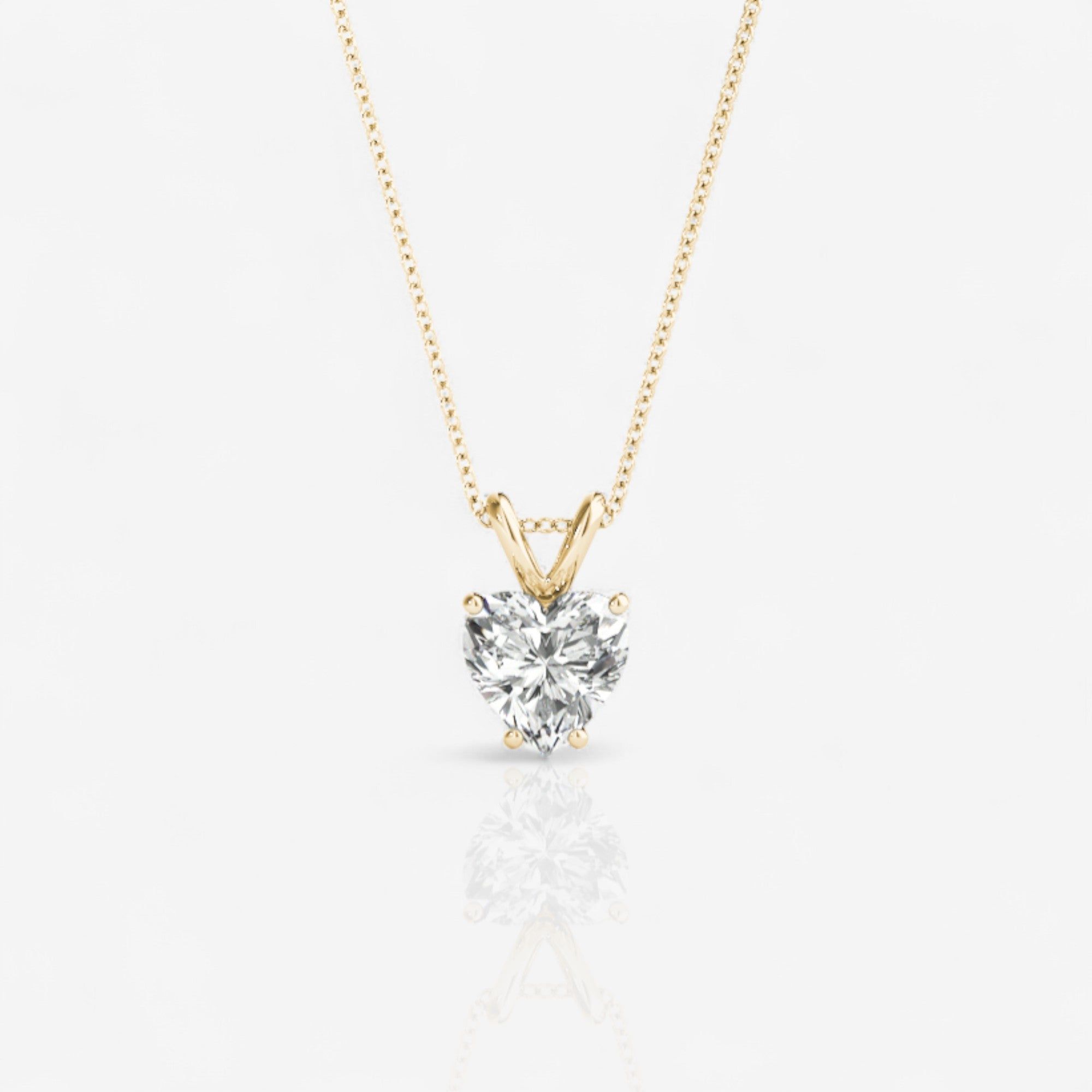Design Your Own Split Bail Heart Cut Solitaire Pendant Setting