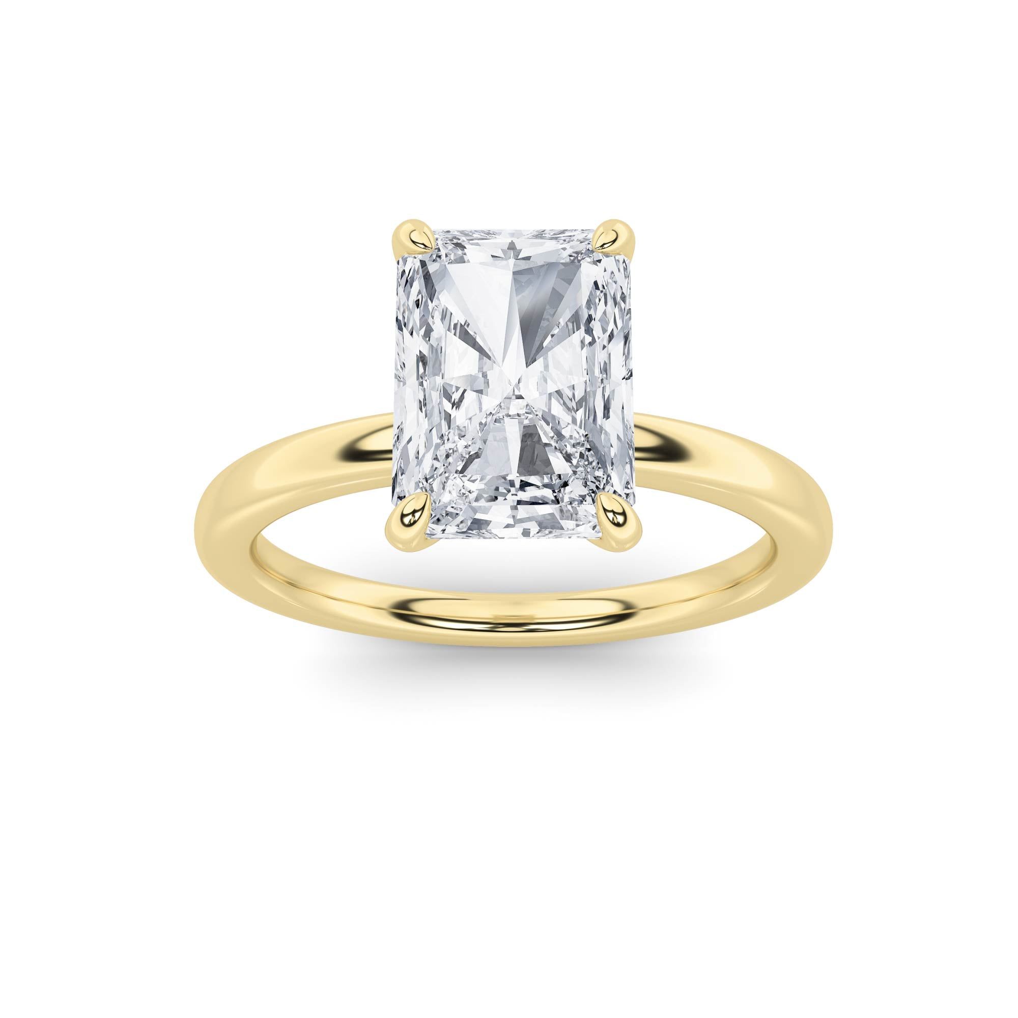 IGI Certified 1.00 CTW FVS Radiant Shaped Lab-Grown Diamond Solitaire Ring in 14K Yellow Gold