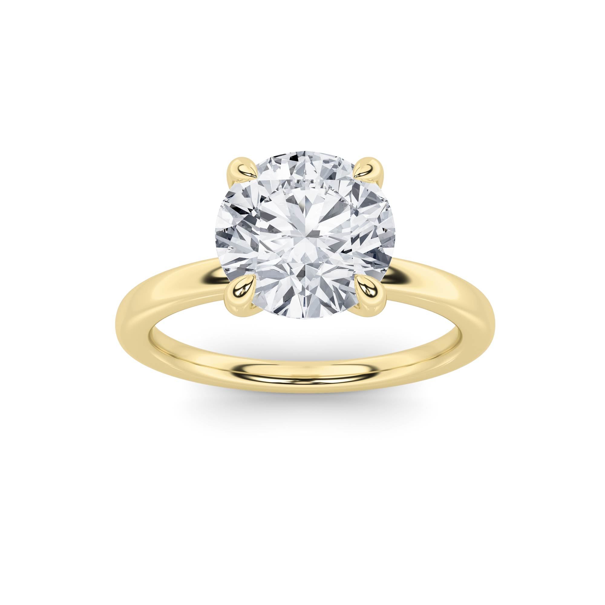 IGI Certified 1.00 CTW FVS Round Shaped Lab-Grown Diamond Solitaire Ring in 14K Yellow Gold
