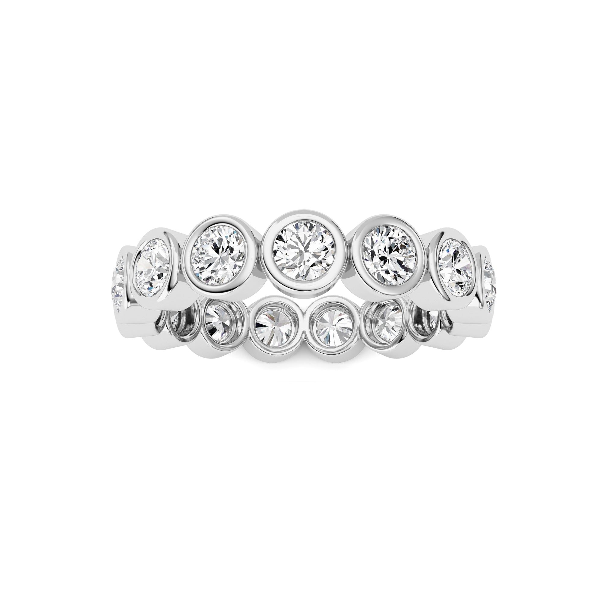 IGI Certified Bezel-Set Round Shaped Lab-Grown Diamond Eternity Band