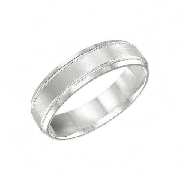 Men's 6mm Satin-finish Comfort-fit Wedding Ring With Milgrain