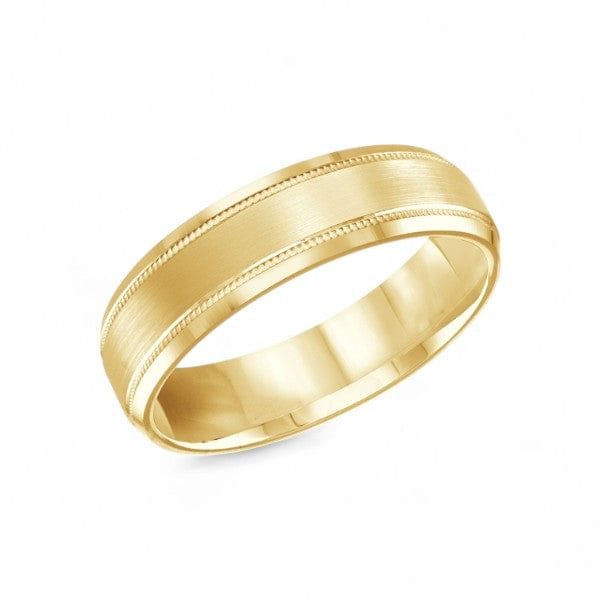 Men's 6mm Satin-finish Comfort-fit Wedding Ring With Milgrain